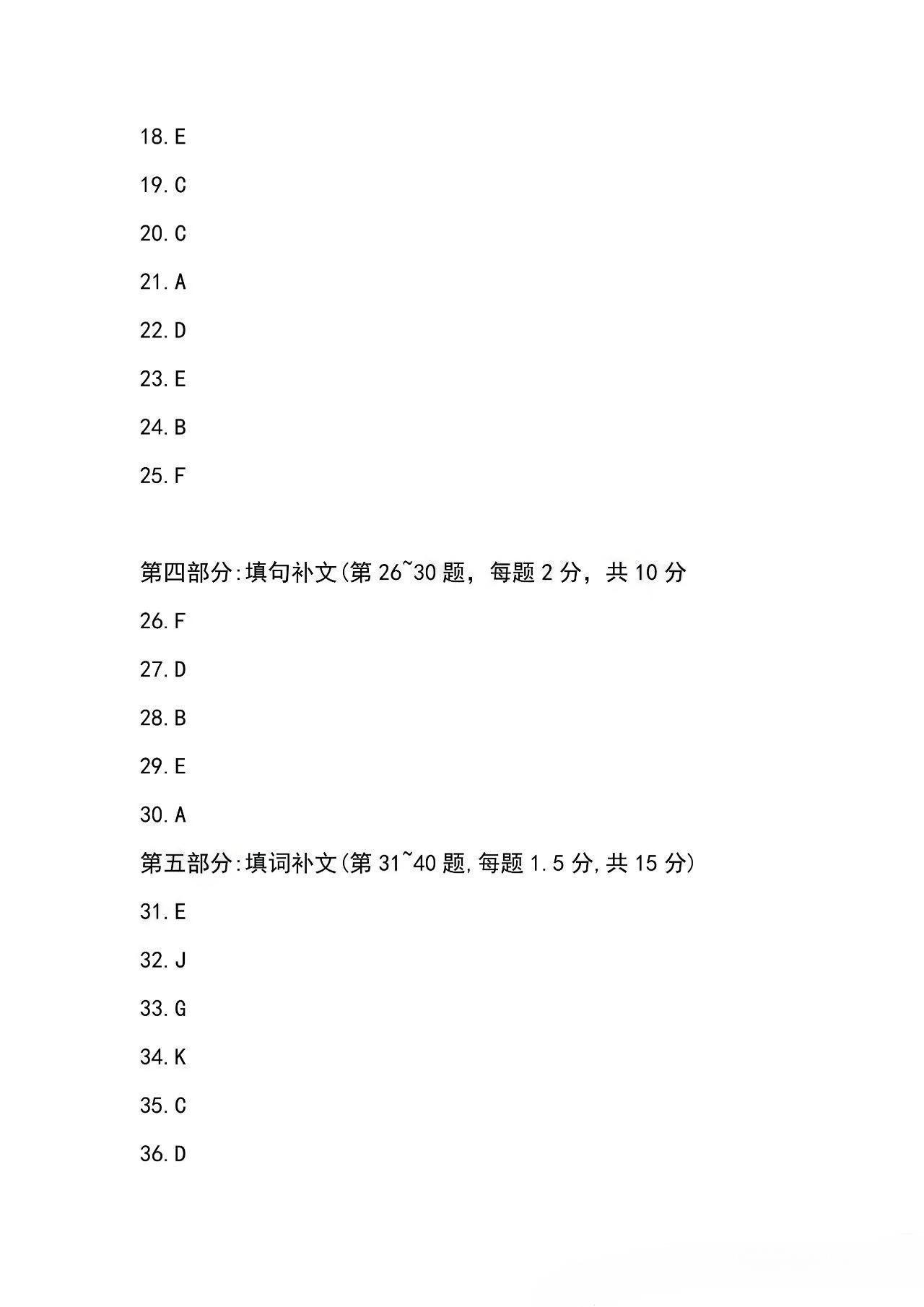 2024年4月云南自考《英语（二）》答案