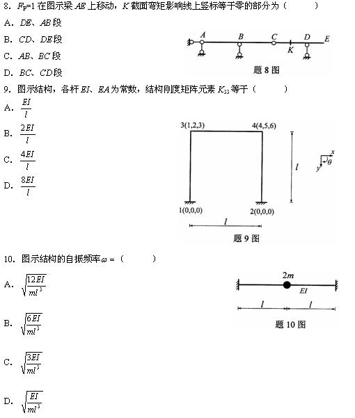 全国2010年4月高等教育自学考试结构力学（二）试题